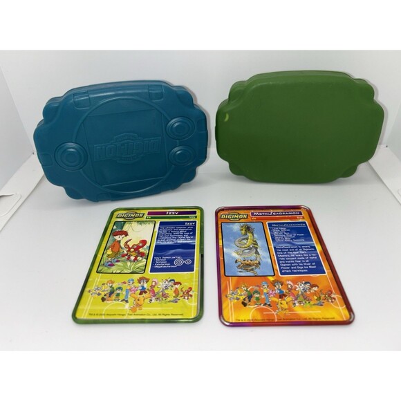 Digimon Taco Bell Promotional Metal Cards Container Metalseadramon 2000 Vintage - Picture 2 of 5